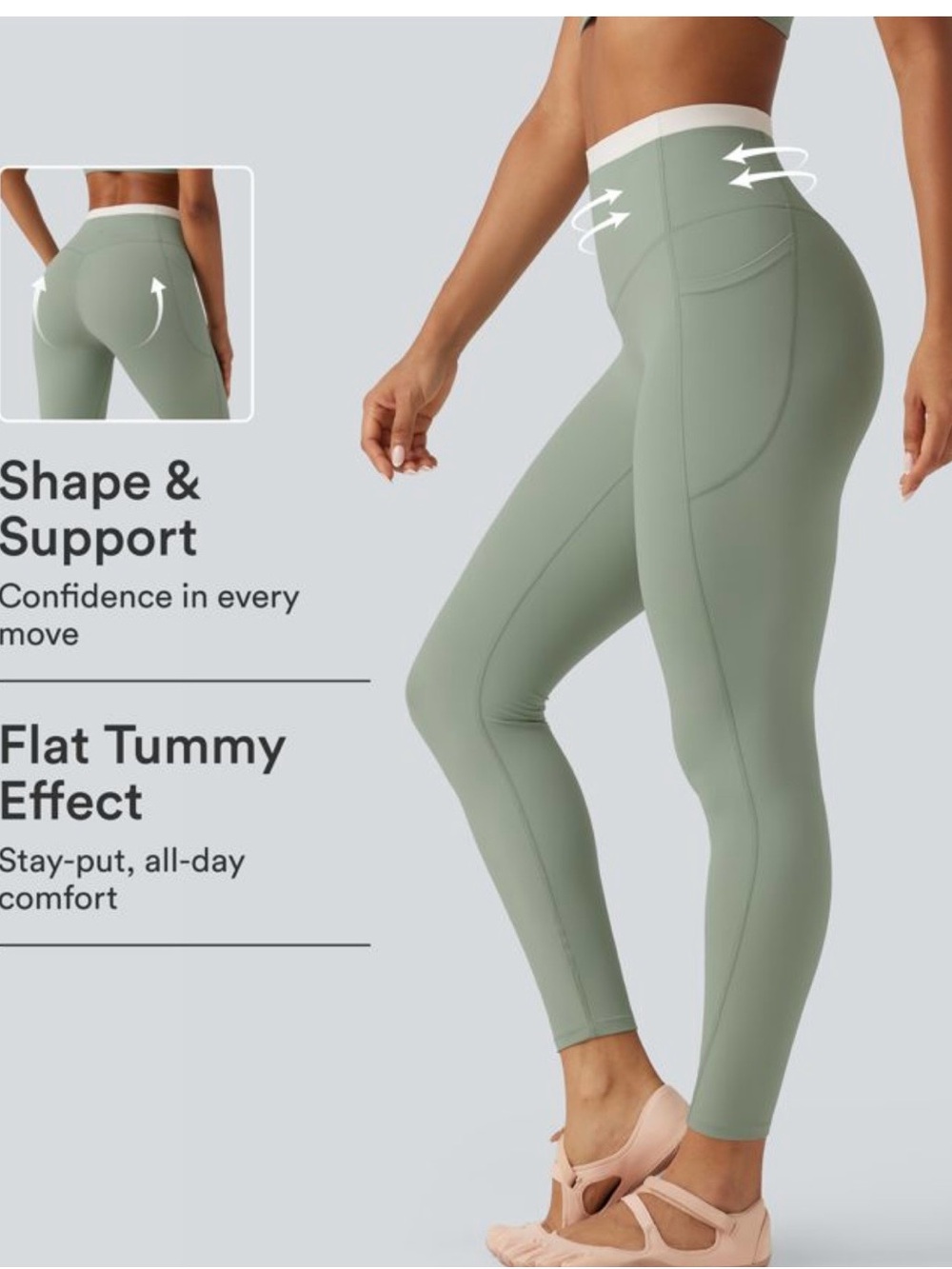 HALARA Sculpting High-Rise Leggings in Sage
